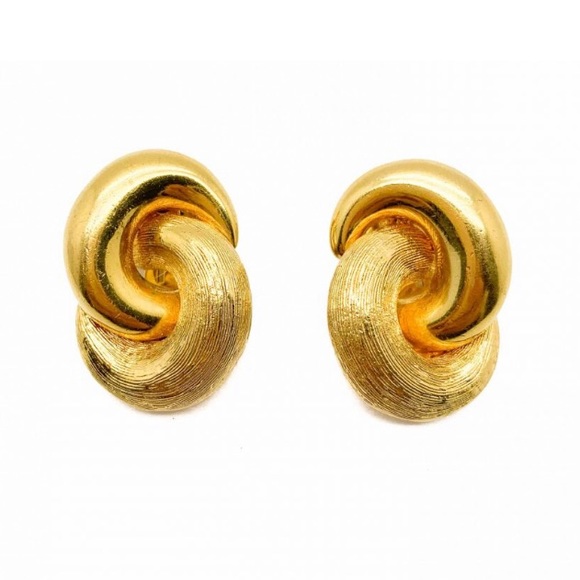 Vintage Christian Dior Gold Contemporary Earrings - Picture 4 of 6